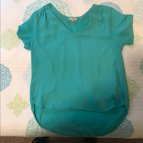 Lily White Tops - Mint Green High Low Top